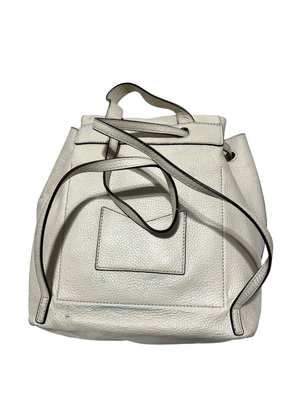 Michael Kors Pebbled Leather Backpack In Ivory With Drawstring Closure - Picture 8 of 12